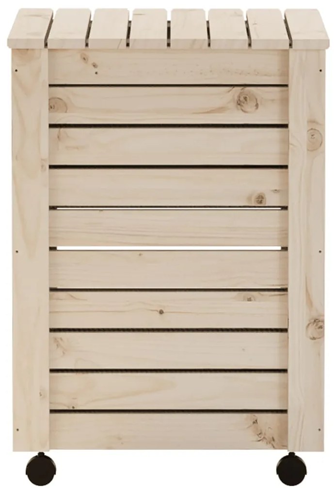 Cesto de roupa com rodas RANA 45x45x64 cm pinho maciço