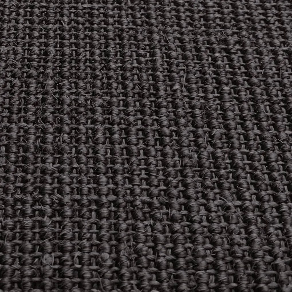 Tapete sisal natural 66x350 cm preto