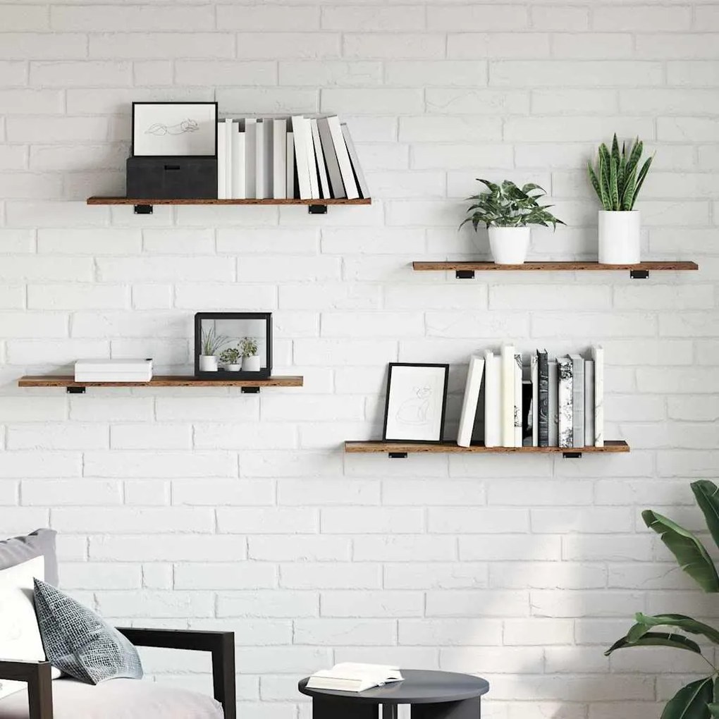 Prancha de Estante para Livros 4 pcs Castanho 100 x 40 x 1.5cm