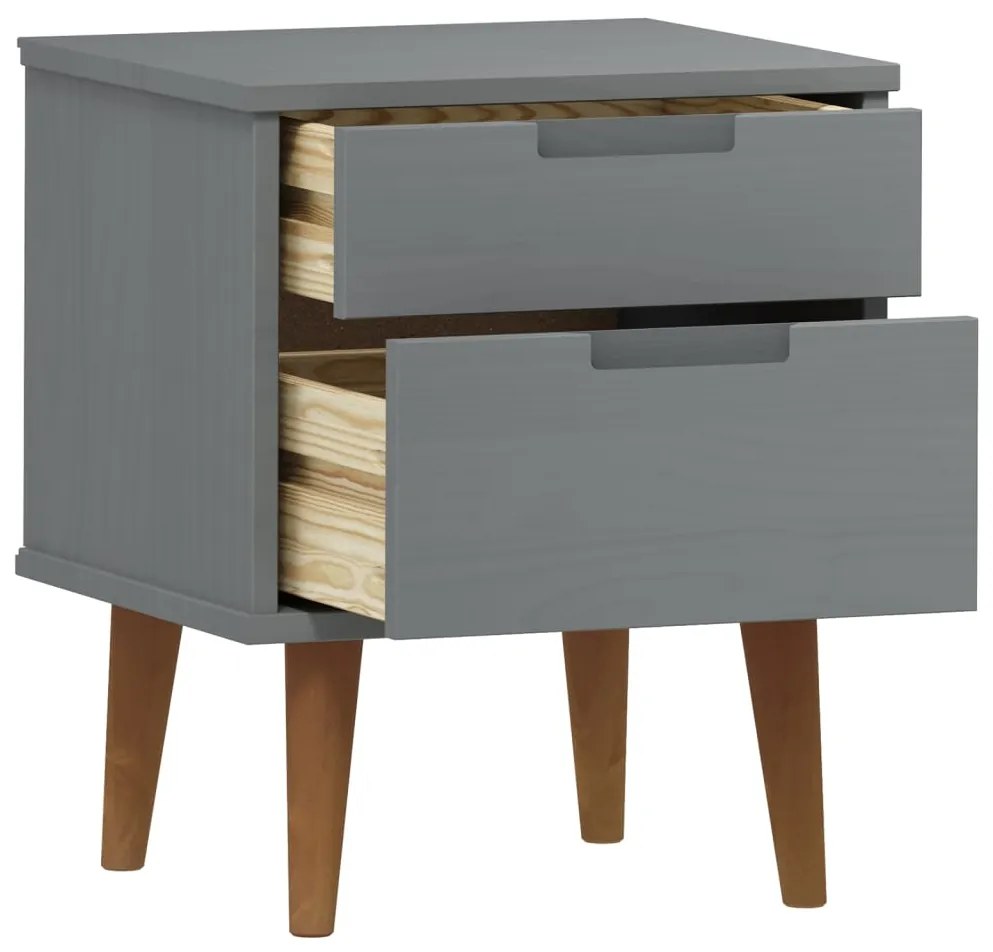 Mesa de cabeceira MOLDE 40x35x48 cm pinho maciço cinza