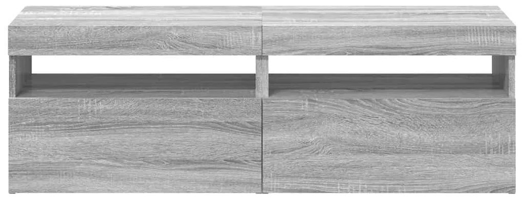 Móveis de TV com luzes LED 2 pcs 60x35x40 cm sonoma cinza