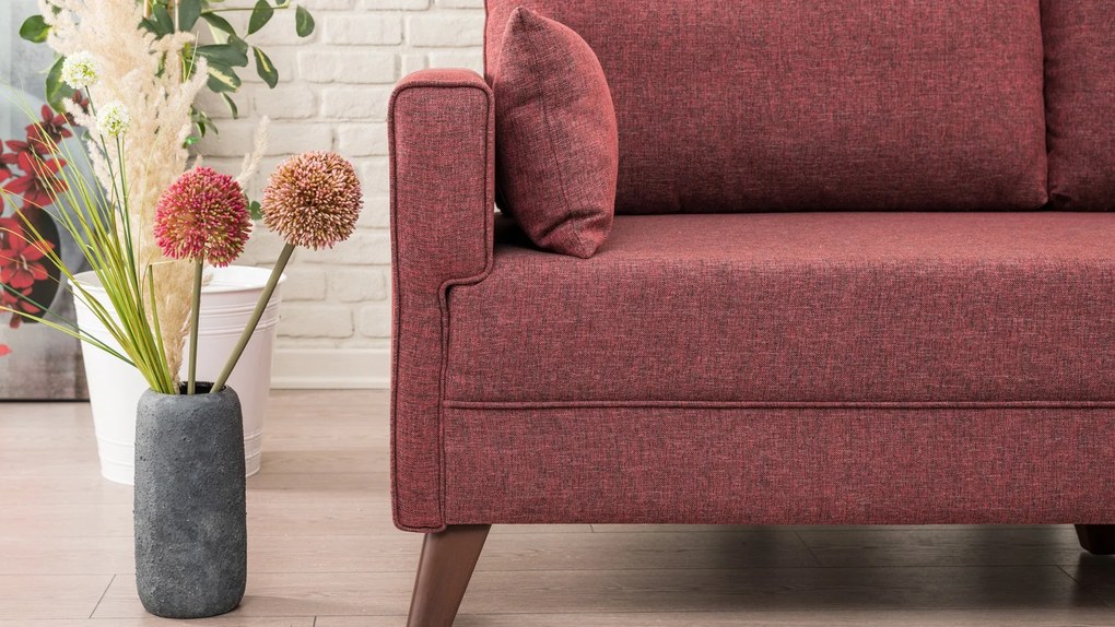 Sofá de 2 Lugares Bella – Vermelho Claret – 177x85x81 cm