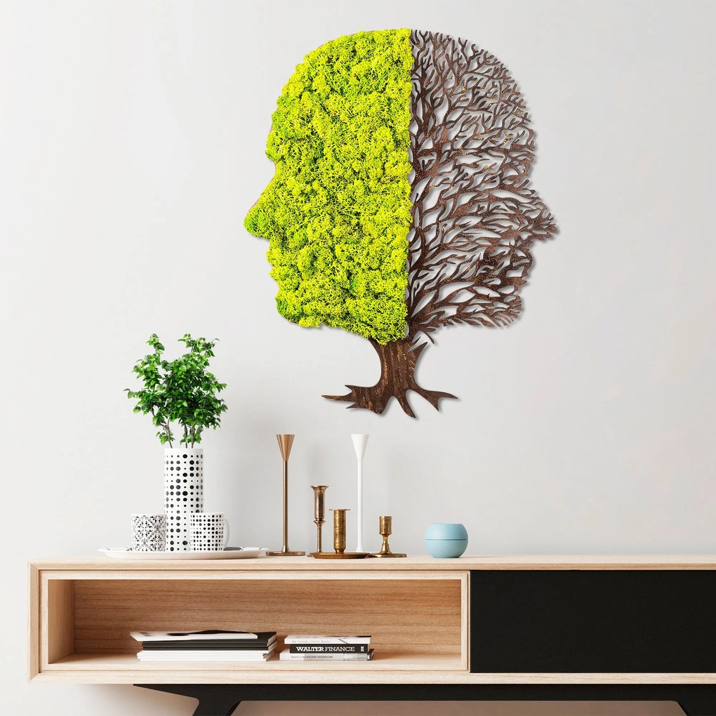 Acessório Decorativo de Parede Green And Dry – Verde e Castanho – 45 x