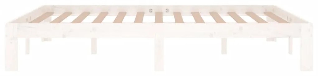 Estrutura de cama 140x190 cm pinho maciço branco