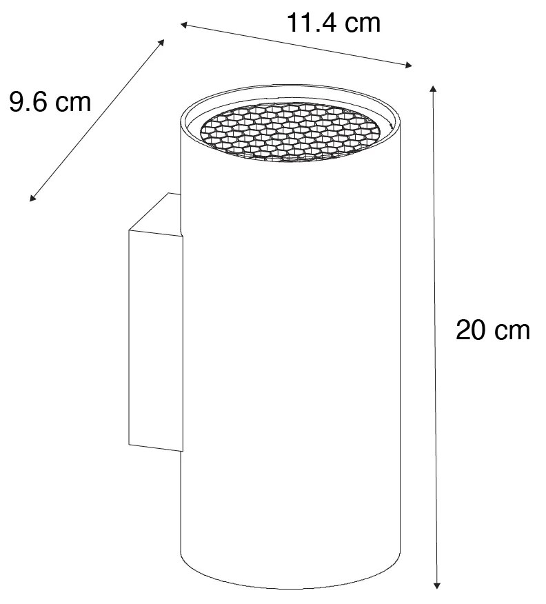 Candeeiro de parede design dourado redondo 2 luzes - Sab Honey