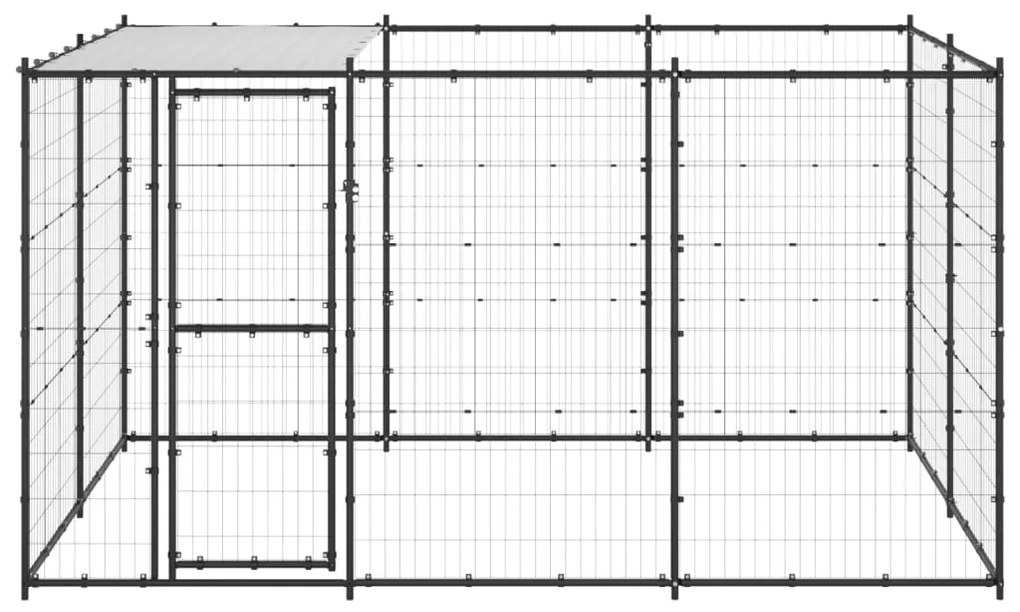 Canil de exterior com telhado 7,26 m² aço