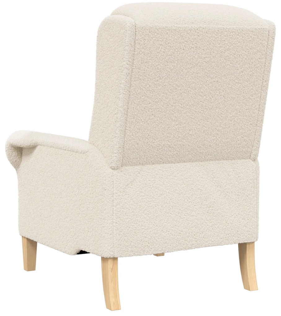 Poltrona Ergonómica Creme Tecido, Madeira Padrão Ergonómica