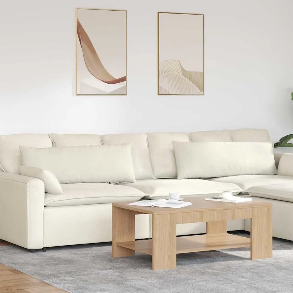 vidaXL Travesseiros de Sofá 2 pcs Creme 120 x 40 cm