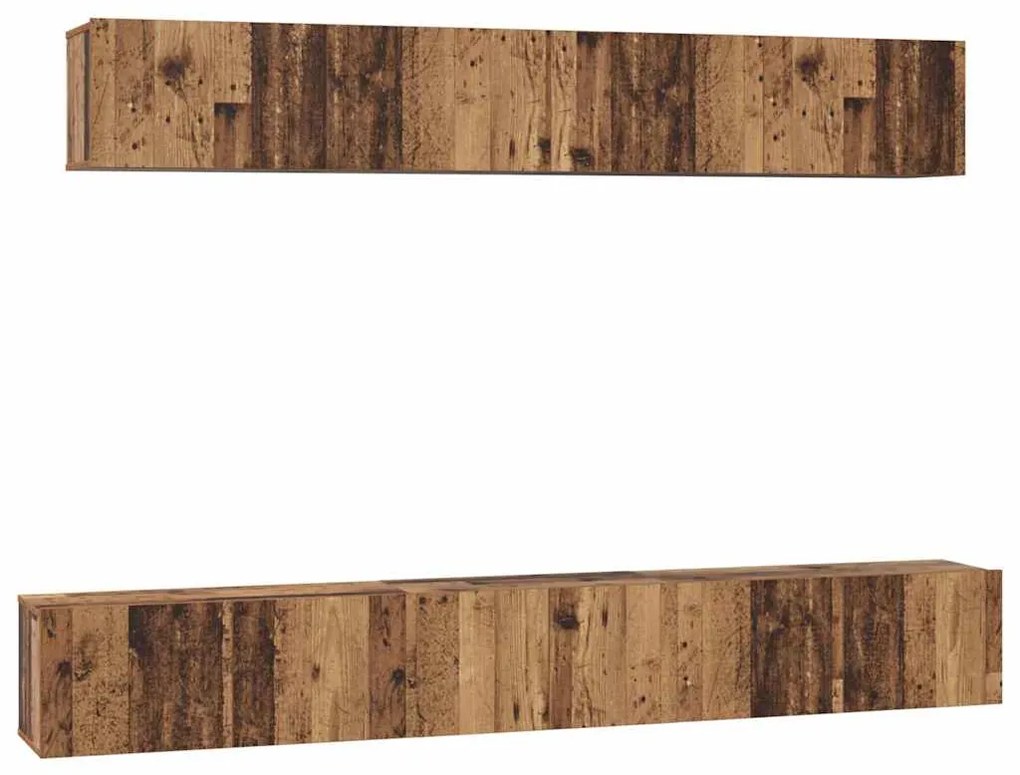 Conjunto de Estantes para TV 5 pcs Madeira antiga Médio