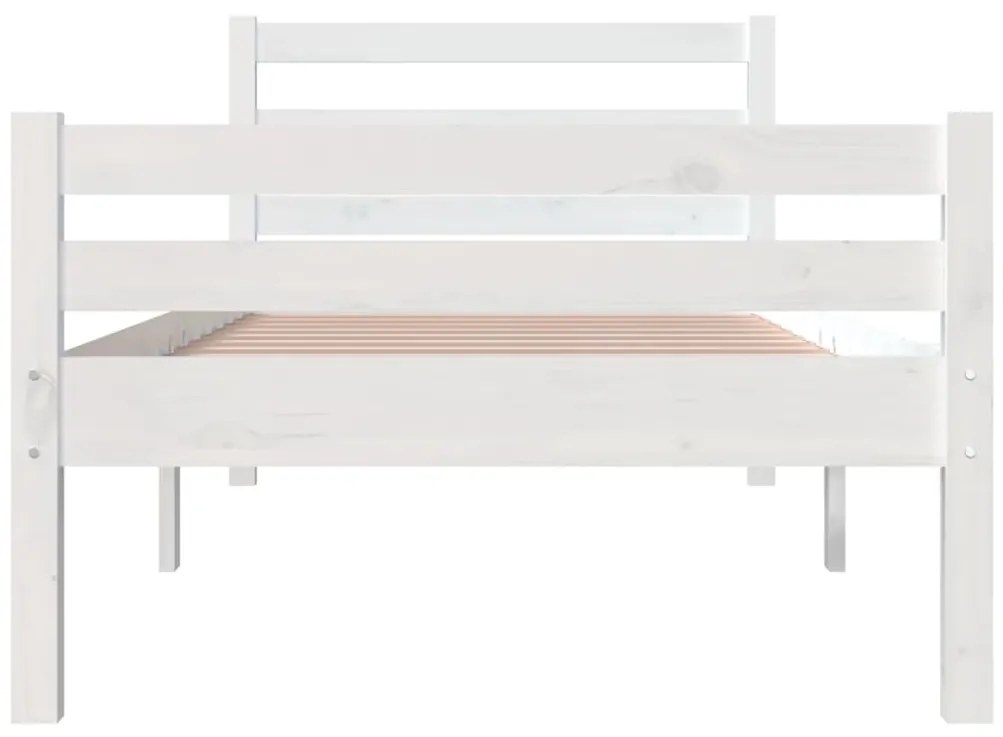 Estrutura de cama 90x200 cm madeira maciça branco