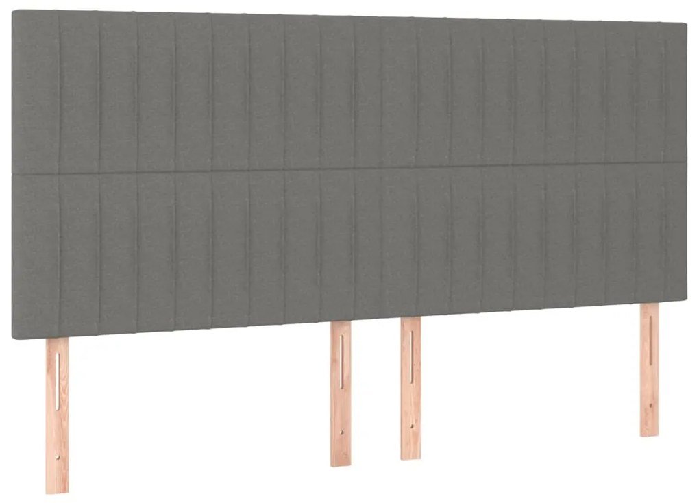 Estrutura de cama sem colchão 200x200 cm tecido cinzento-escuro
