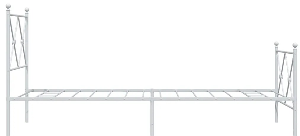 Estrutura de cama com cabeceira e pés 75x190 cm metal branco