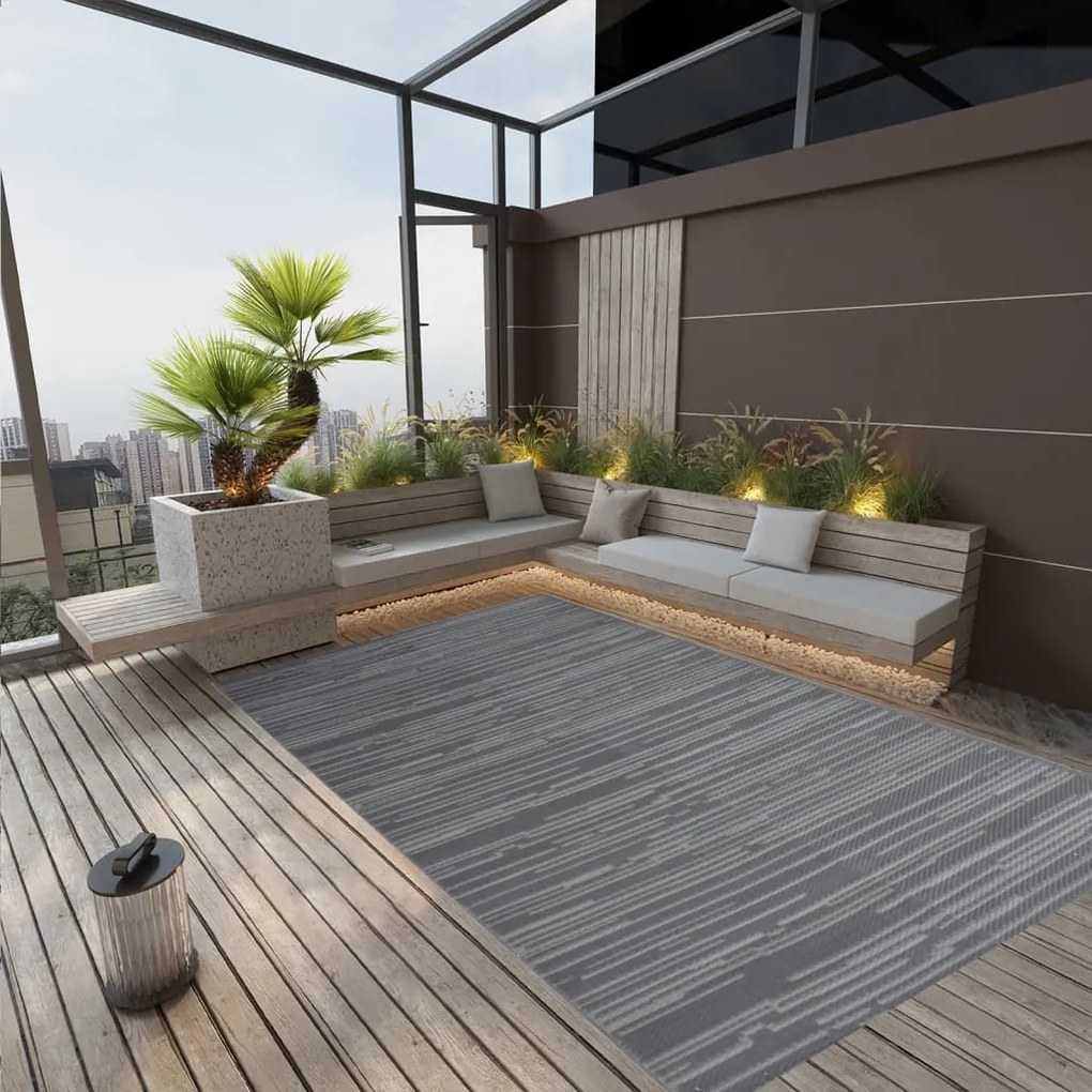 vidaXL Tapete de exterior 140x200 cm ARAKIL PP antracite