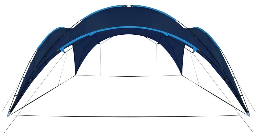 vidaXL Tenda para festas arqueada 450x450x265 cm azul-escuro