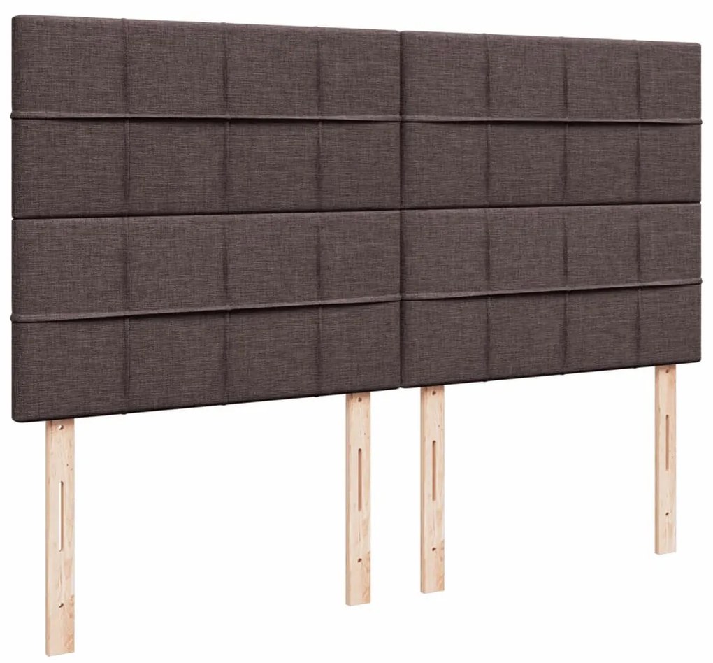 Cama com molas/colchão 200x200 cm tecido castanho-escuro
