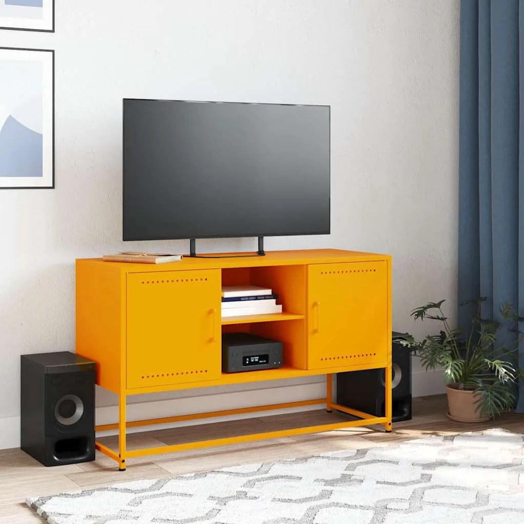 Móvel de TV 100,5x39x60,5 cm aço amarelo mostarda