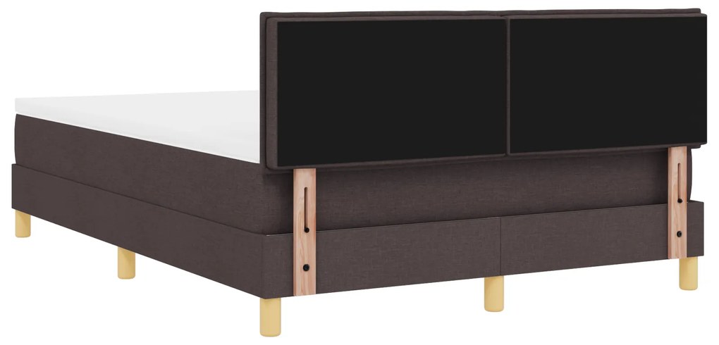 Cama Box Spring com Colchão Castanho 140x200 cm Tecido