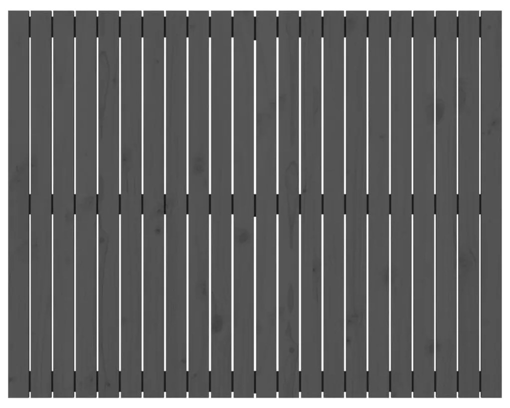 Cabeceira de parede 140x3x110 cm madeira de pinho maciça cinza