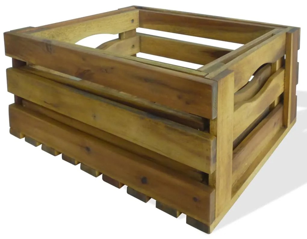 Conjunto de caixas para maçãs 2 pcs madeira de acácia maciça