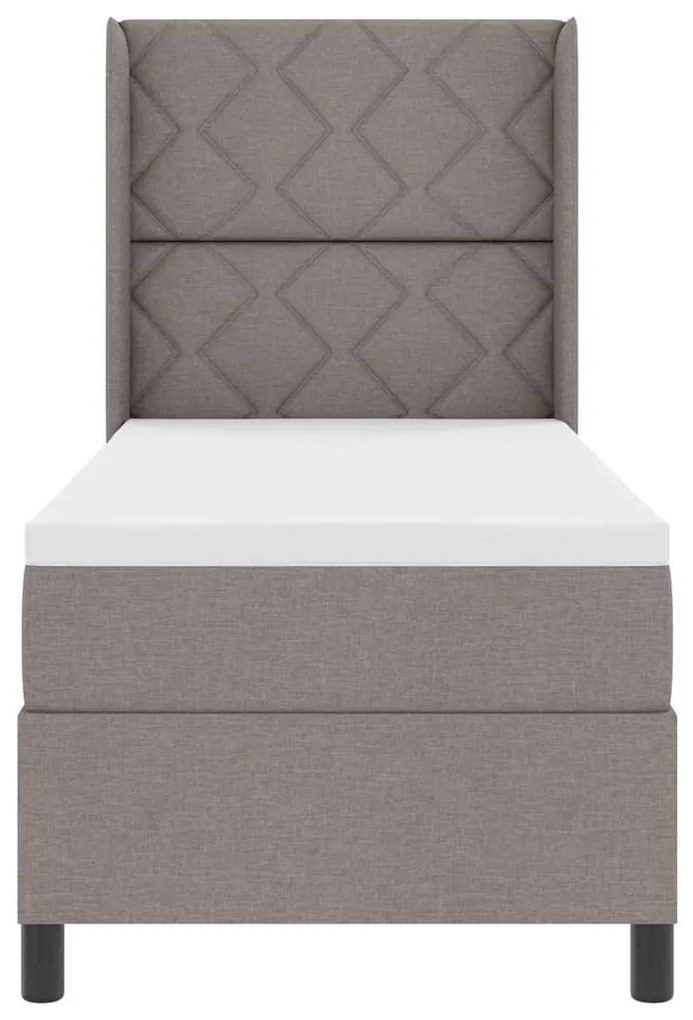 Cama com Estrado e Colchão Taupe 80x200 cm Tecido
