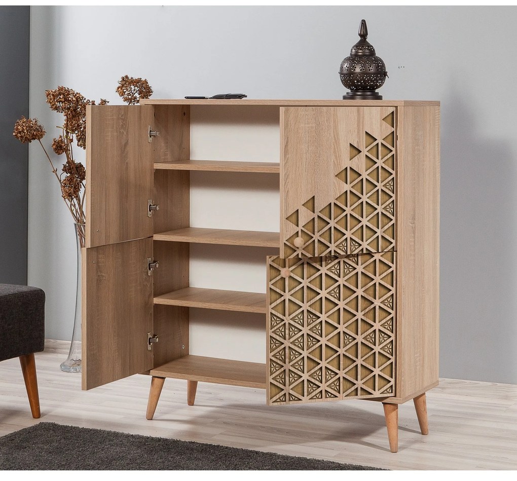 Armário Multiusos Multilux – Carvalho Sonoma – 95x111x36 cm