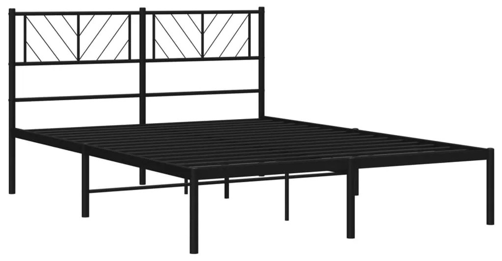 Estrutura de cama com cabeceira 140x200 cm metal preto