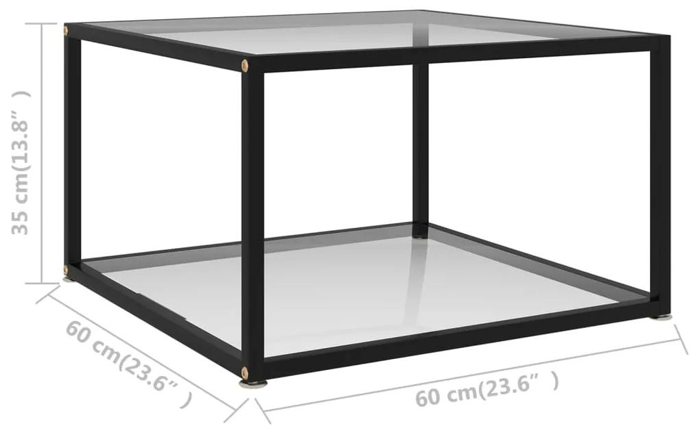 Mesa de Centro Albar em Vidro Temperado Transparente - 60x60 cm - Desi