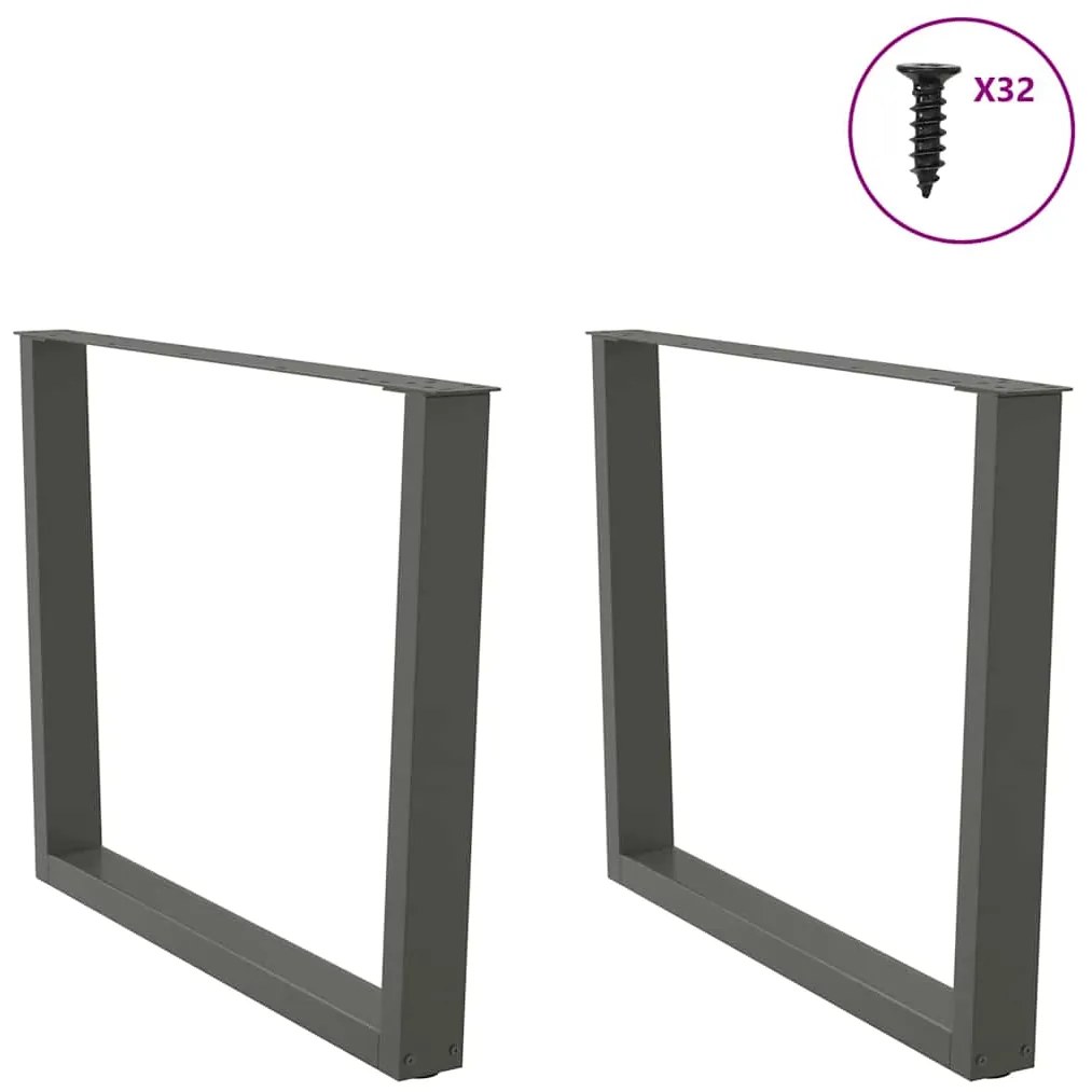 Pés para mesa de jantar em forma de V, 2 peças, antracite, 100x(72-73,