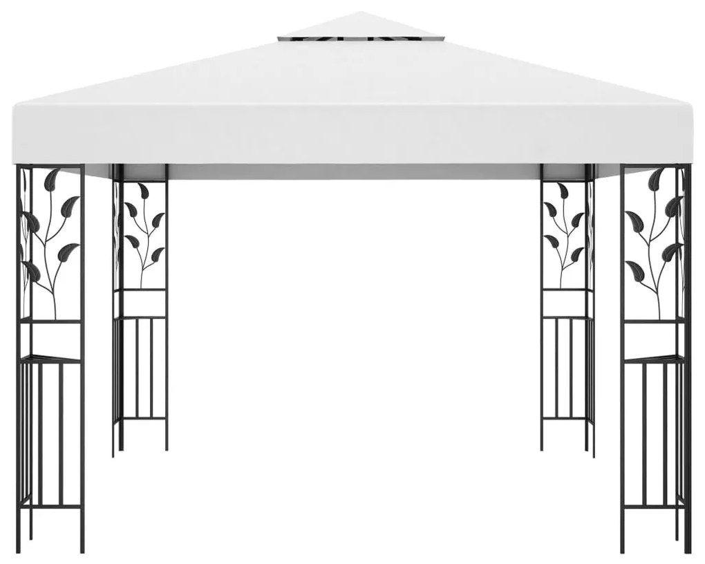 Gazebo com cordões de luzes LED 3x3 m branco