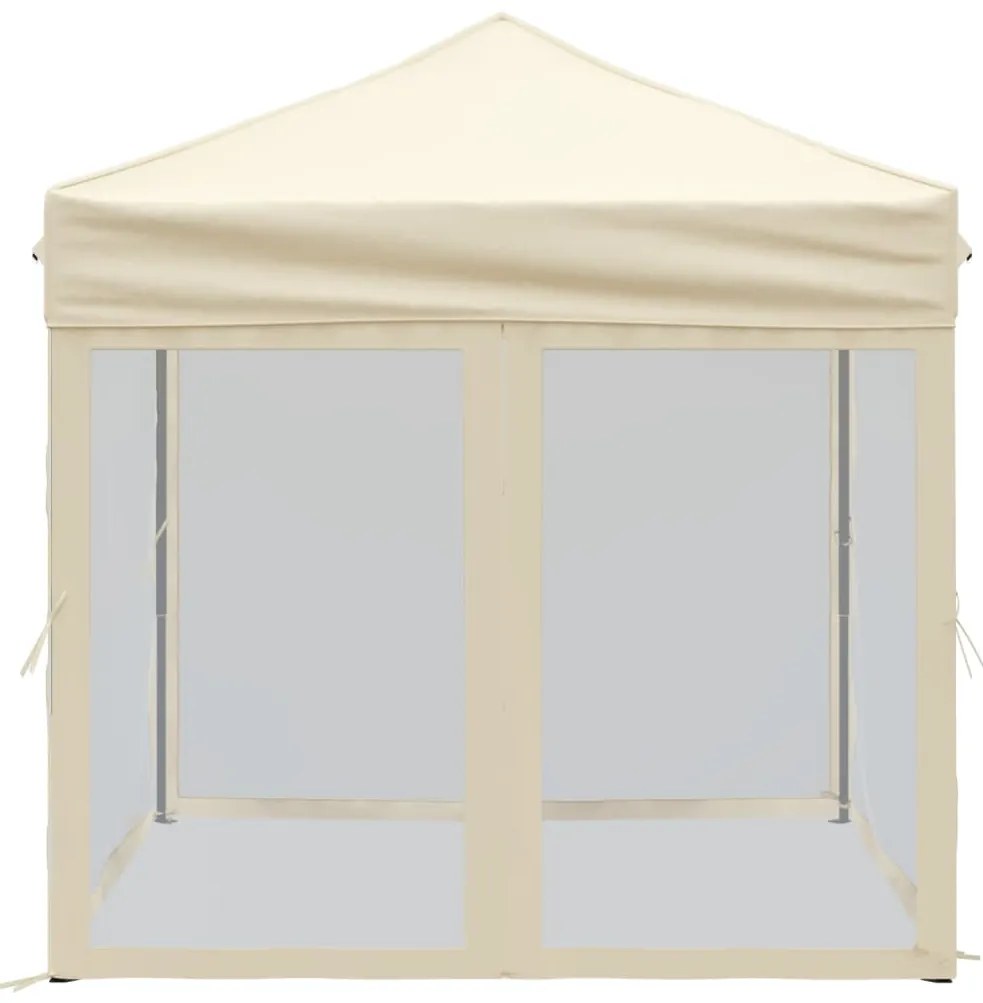 Tenda para festas dobrável com paredes laterais 2x2 m creme