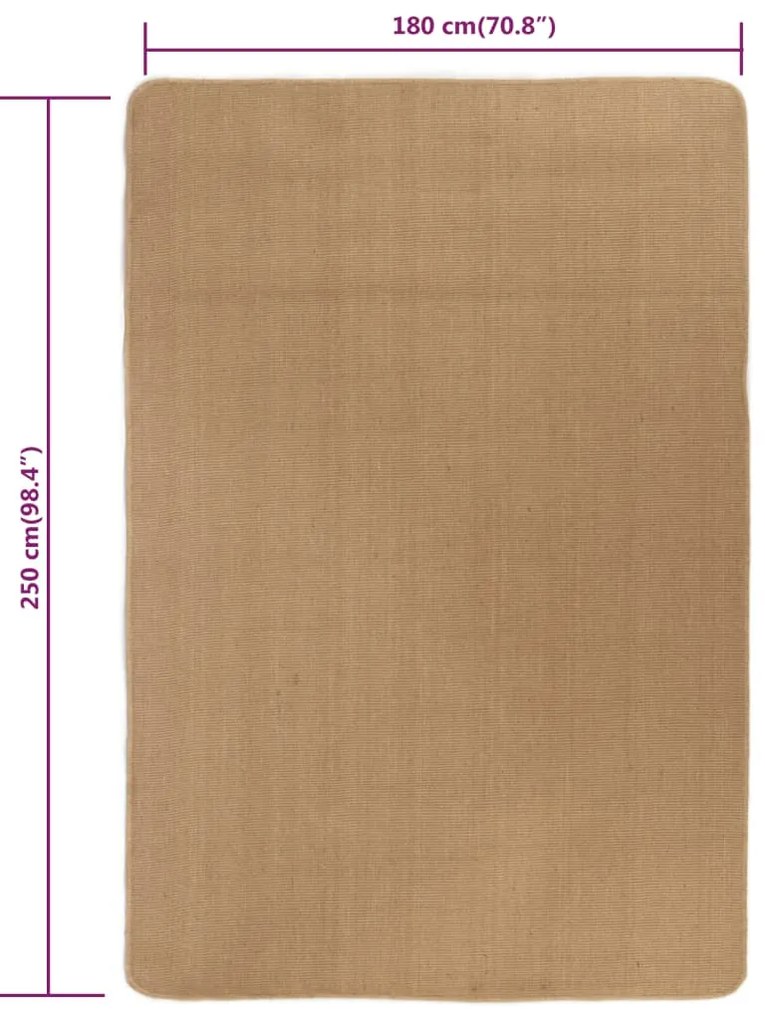 Tapete de juta com apoio de látex 180x250 cm