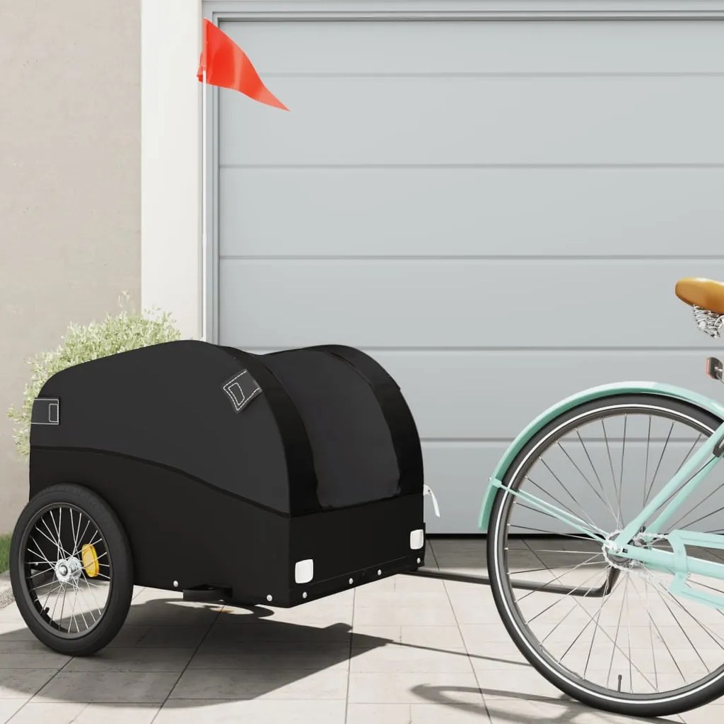 Reboque para bicicleta 45 kg ferro preto