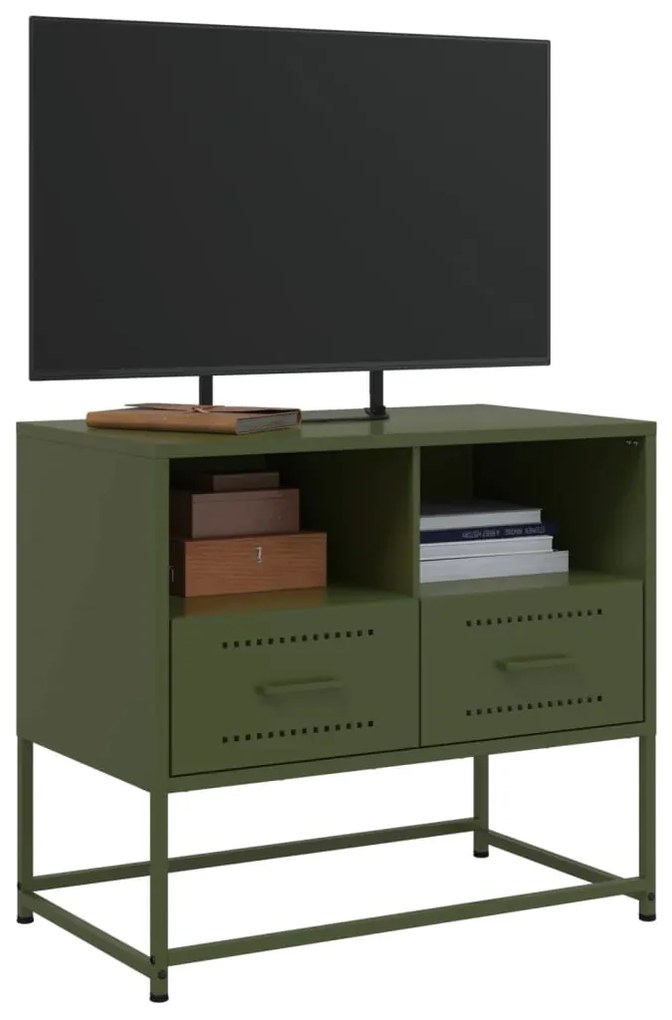 Móvel de TV 68x39x60,5 cm aço verde azeitona