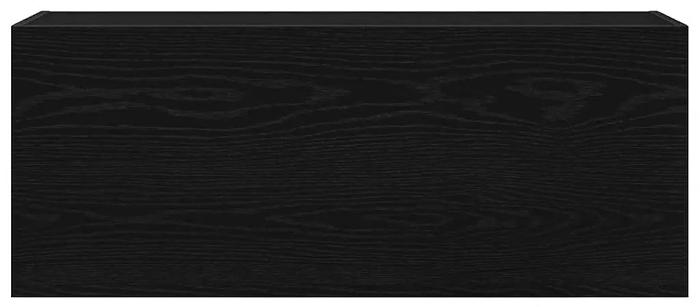 Armário parede p/ casa banho 100x25x40 cm deriv. madeira preto
