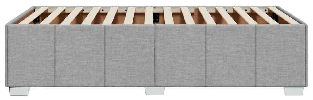 Estrutura de cama sem colchão 100x200 cm tecido cinzento-claro