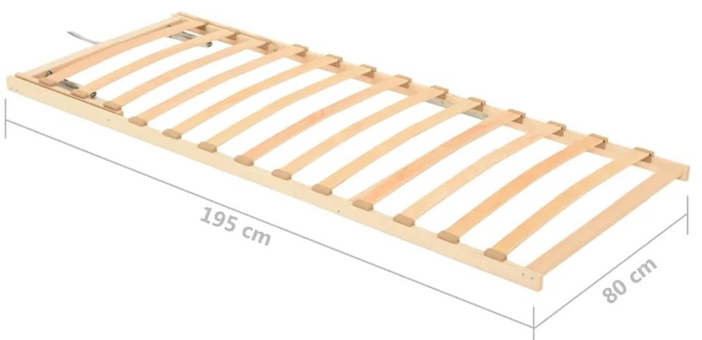 Estrado de ripas com 13 ripas cabeceira ajustável 80x200 cm