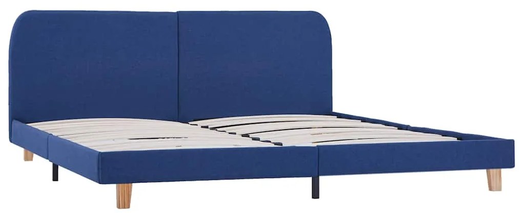 Estrutura de cama sem colchão 150x200 cm tecido azul