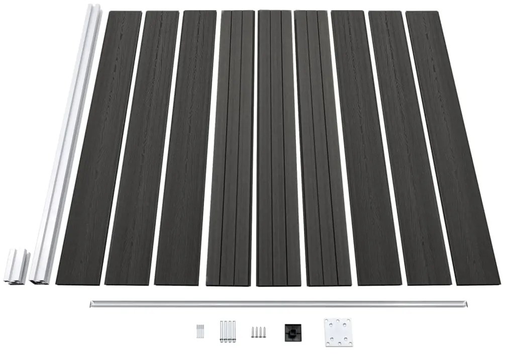 Painel de vedação para jardim 175x186 cm WPC cinzento