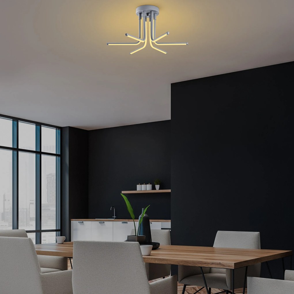 Candeeiro de Teto Leddaisy – Cinza – 55 x 25 x 55 cm
