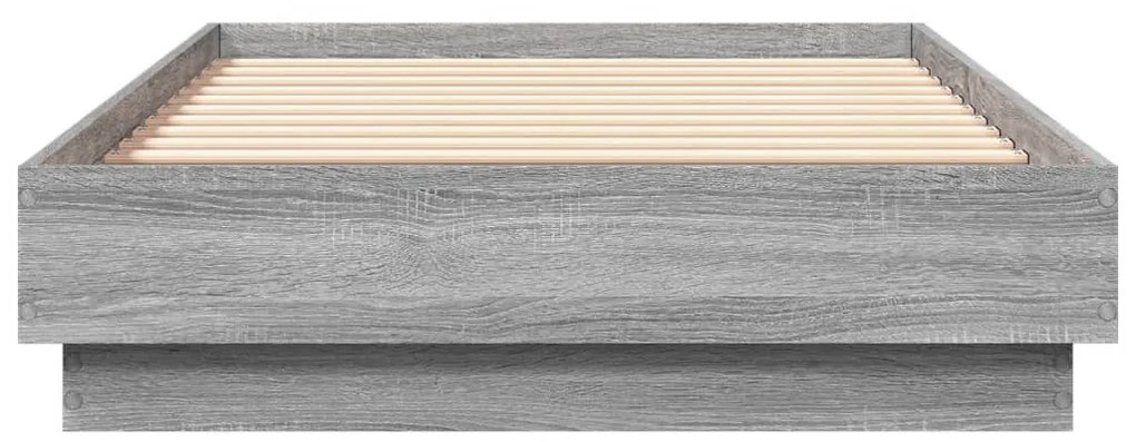 Estrutura de cama com luzes LED 90x190 cm cinzento sonoma