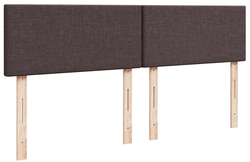 Cama com molas/colchão 200x200 cm tecido castanho-escuro