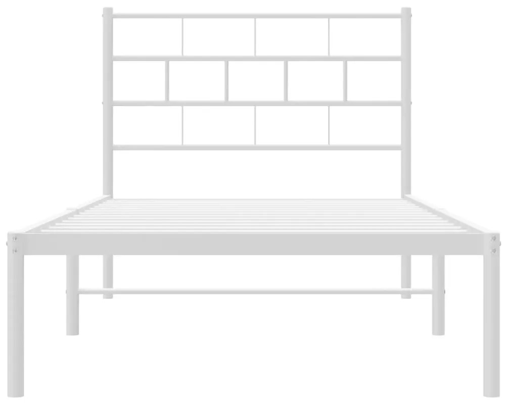 Estrutura de cama com cabeceira 80x200 cm metal branco