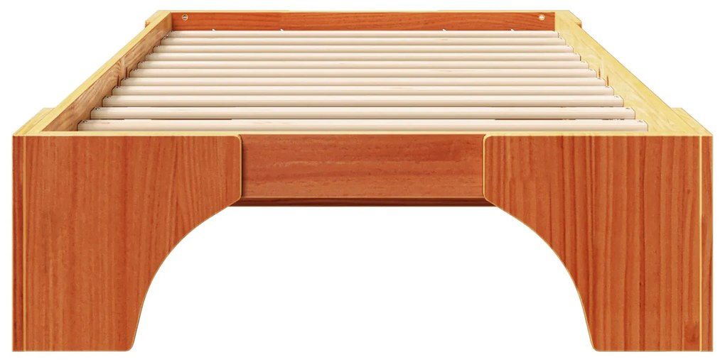 Estrutura de Cama Castanho Encerado Madeira Sólida 90 x 200 cm