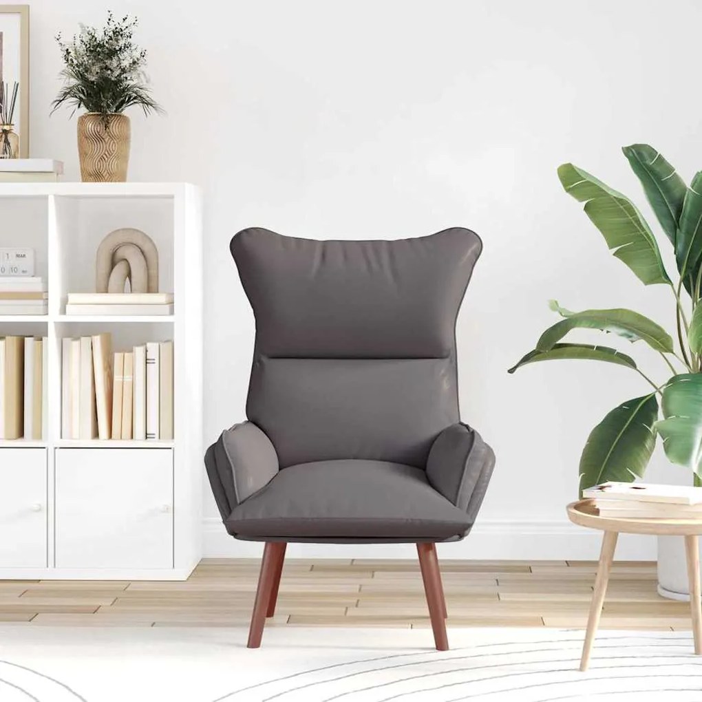 Cadeira Relaxante vidaXL Cinza em Couro Sintético
