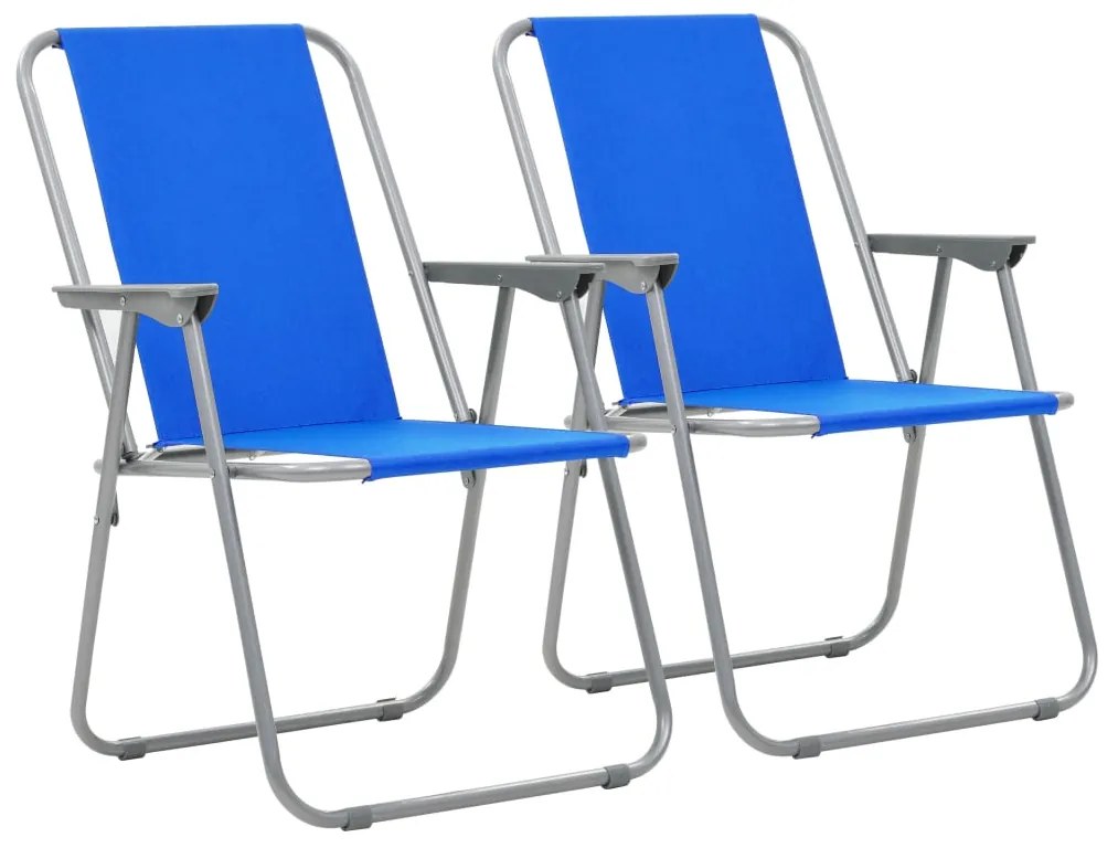 44383 vidaXL Cadeiras de campismo dobráveis 2 pcs 52x59x80 cm azul