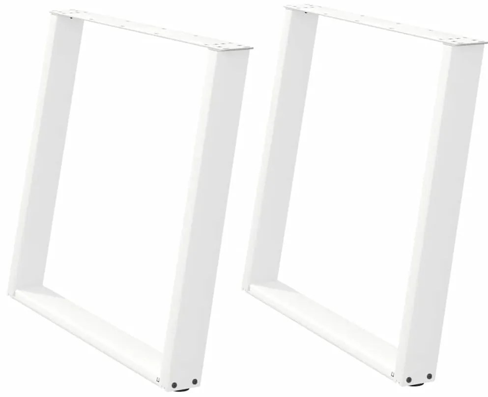 Pernas p/ mesa de jantar 2 pcs forma U 100x(72-73)cm aço branco