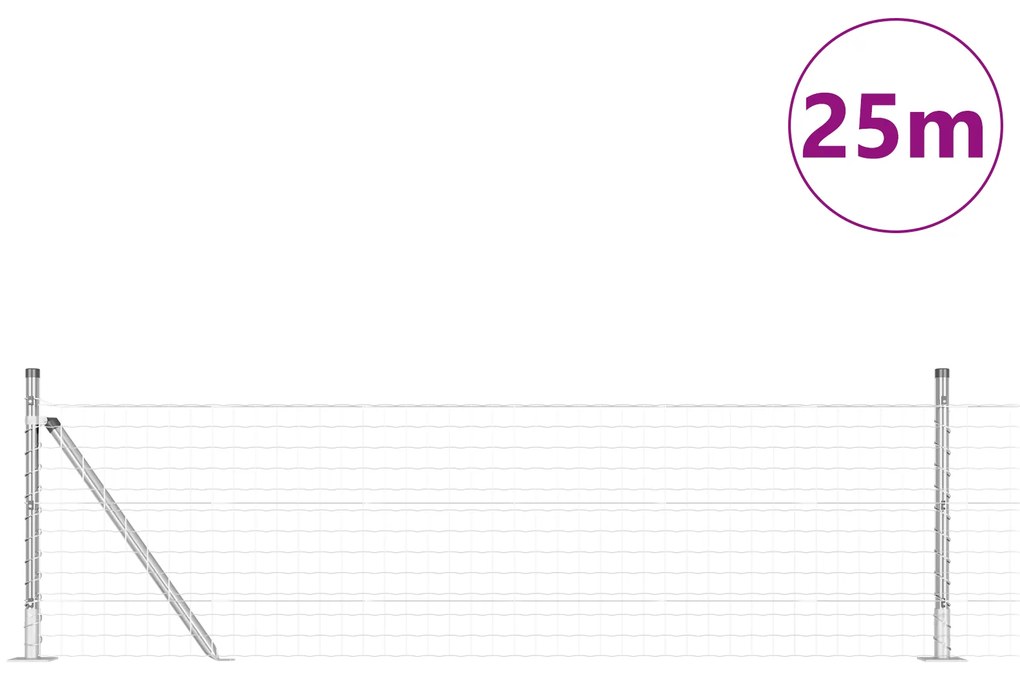 Cerca Euro com 13 Postes Flangeados 0.4x25 m de Aço Galvanizado