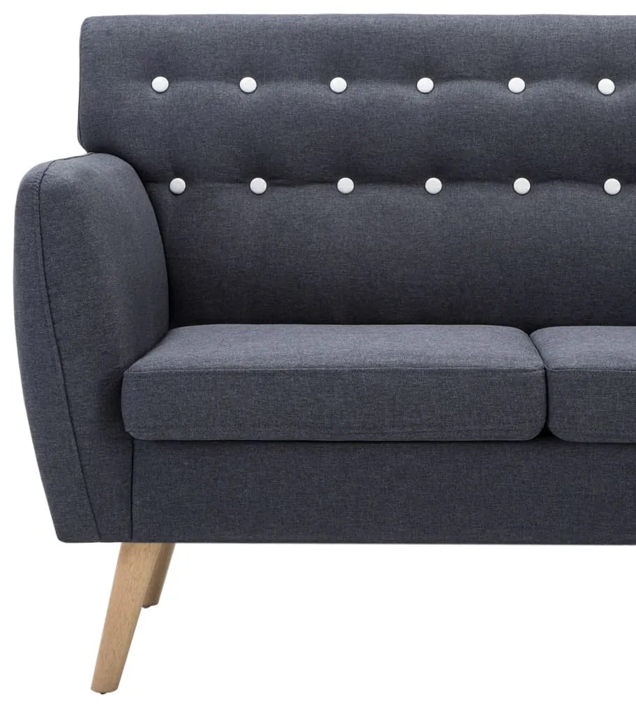 Sofá de 3 lugares estofos de tecido 172x70x82cm cinzento escuro