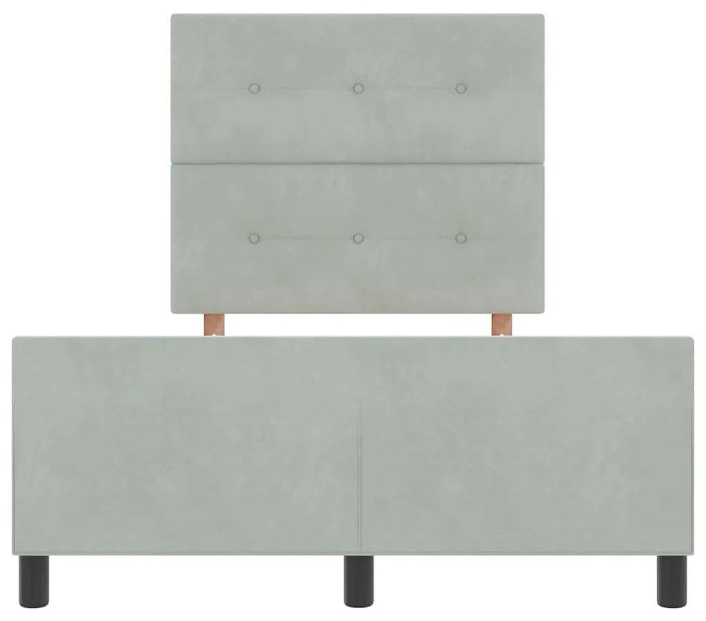 Cama de Veludo Cinzento-claro vidaXL 120x200 cm