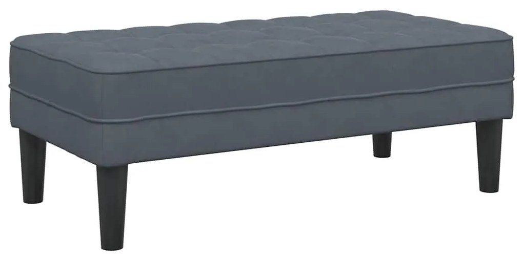 Banco Cinza Escuro 113 cm Veludo